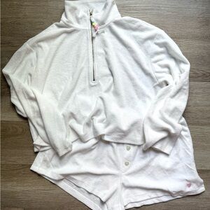 Stoney Clover White Quarter-Zip Pullover and Shorts Set